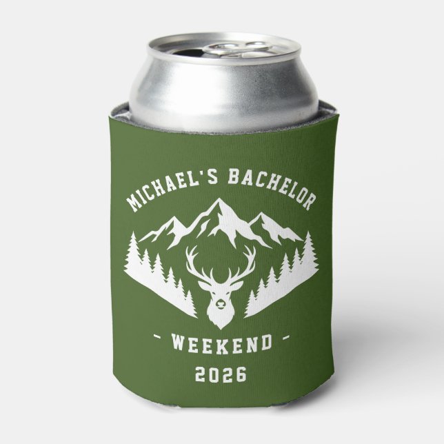 Rafraîchisseur Pour Canette Personalized Bachelor Weekend Mountain (Can devant)
