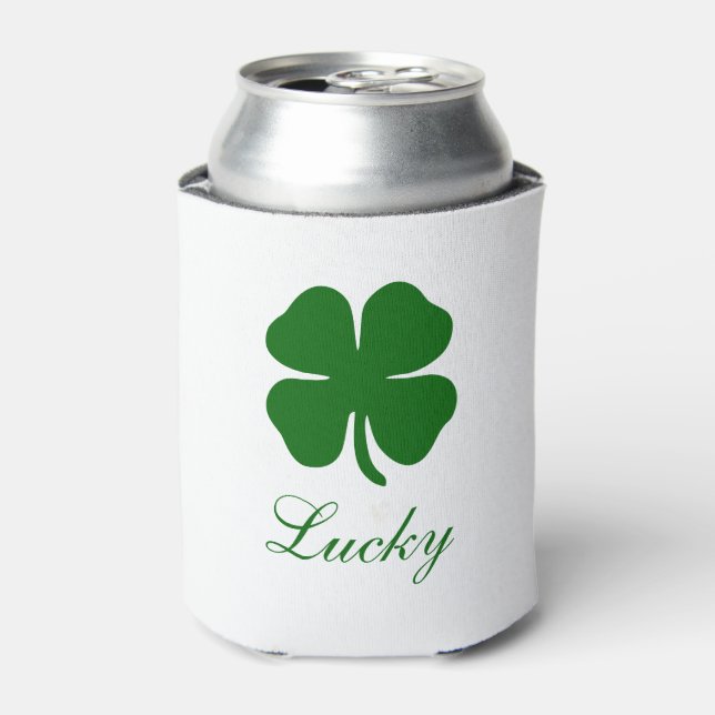 Rafraîchisseur Pour Canette Personalized Lucky Green Clover (Can devant)
