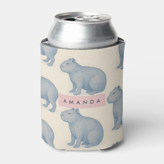 Rafraîchisseur Pour Canette Personalized Minimalist Cute Capybara Pattern (Can devant)