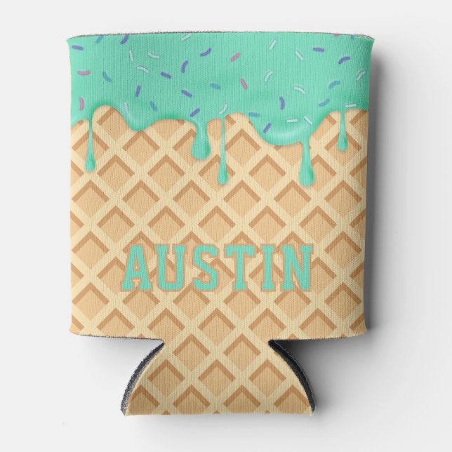 Rafraîchisseur Pour Canette Personalized Mint Ice Cream Drip (Devant)