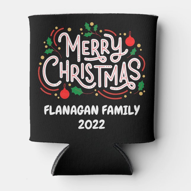 Rafraîchisseur Pour Canette Personnalisable Joyeux Noël peut refroidir (Devant)