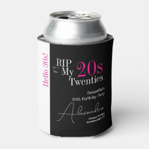 Rafraîchisseur Pour Canette Personnalisé 30e anniversaire RIP 20s Hello 30s Pa
