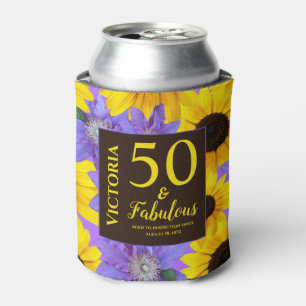 Rafraîchisseur Pour Canette Personnalisé 50 & Fabuleux tournesol & violet
