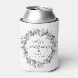 Rafraîchisseur Pour Canette Personnalisé 65e anniversaire Purple Lilac Fleur d