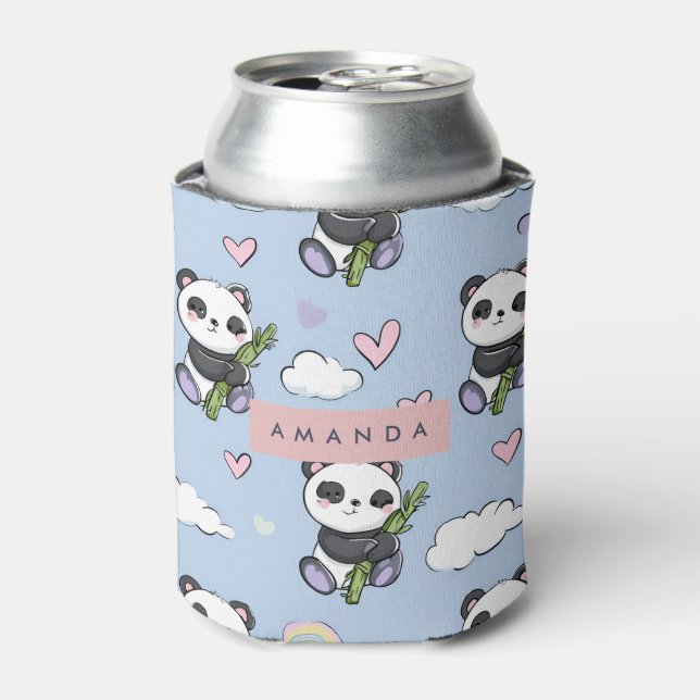 Rafraîchisseur Pour Canette Personnalisé adorable Pastel Panda Motif (Can devant)