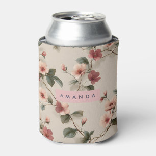 Rafraîchisseur Pour Canette Personnalisé Élégant Blush Floral Style Vin