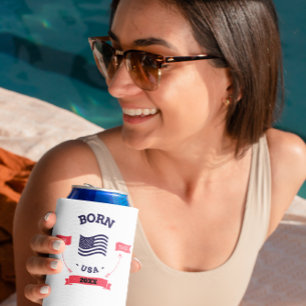 Rafraîchisseur Pour Canette Personnalisé Né aux Etats-Unis Patriotic Can Coole