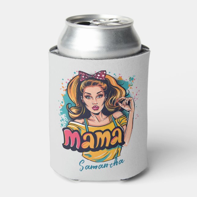 Rafraîchisseur Pour Canette Personnalisé Retro Mama Pop Art (10) (Can devant)