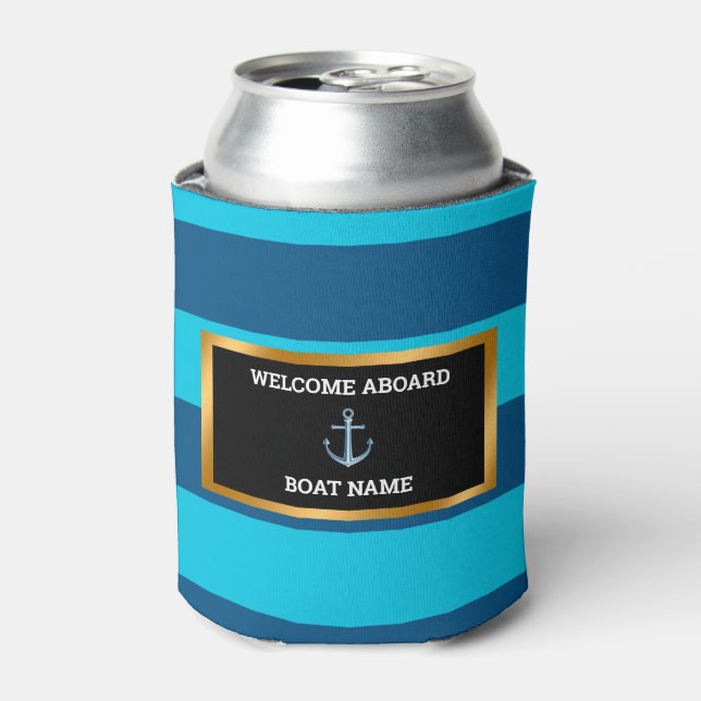 Rafraîchisseur Pour Canette Personnaliser nautique Nom du bateau Ancre Marine  (Can devant)