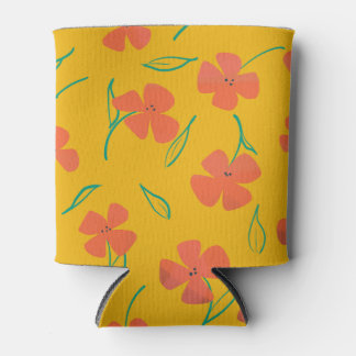 Rafraîchisseur Pour Canette Peut refroidir avec des fleurs rouge-orange brilla