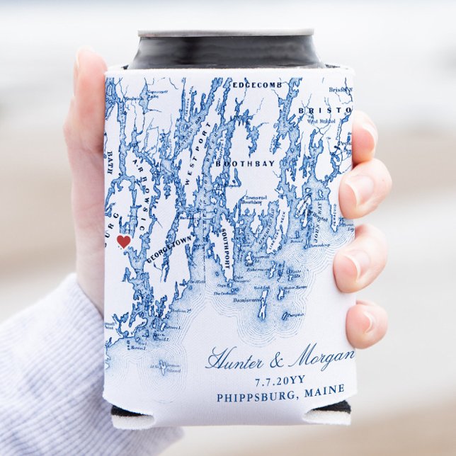 Rafraîchisseur Pour Canette Phippsburg Maine Mariage Favoriser le détenteur de (This Phippsburg Maine can coozie is the perfect wedding favor gift for your 1774 Inn wedding)