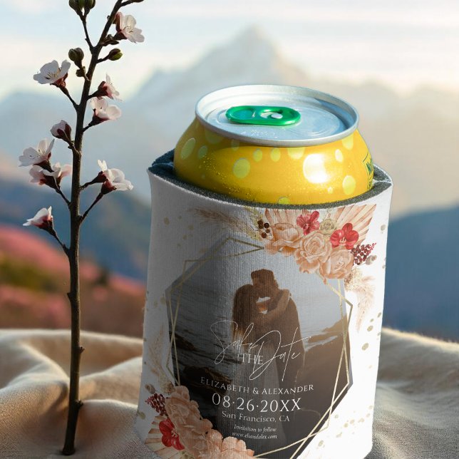 Rafraîchisseur Pour Canette Photo Boho | Mariage en terre cuite Enregistrer la (Créateur téléchargé)