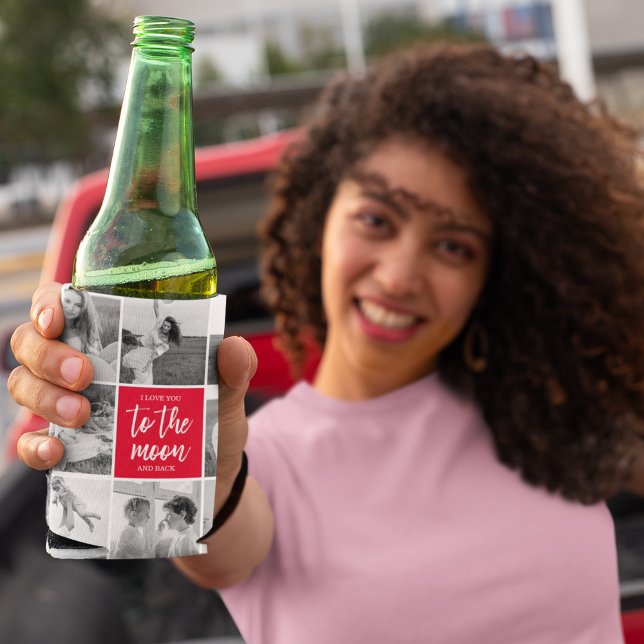 Rafraîchisseur Pour Canette Photo Collage Couple Moderne & Citation De La Lune (Créateur téléchargé)