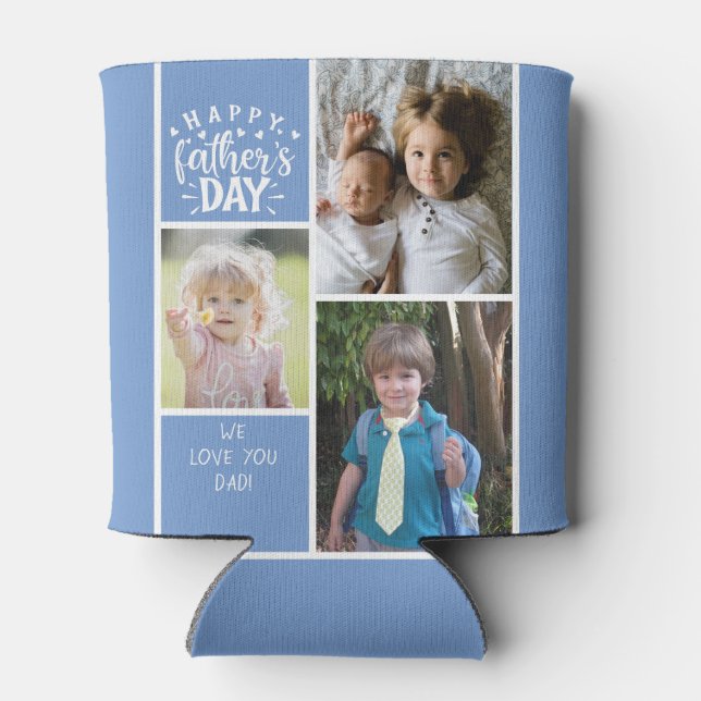 Rafraîchisseur Pour Canette Photo Collage Happy Fête des pères (Dos)