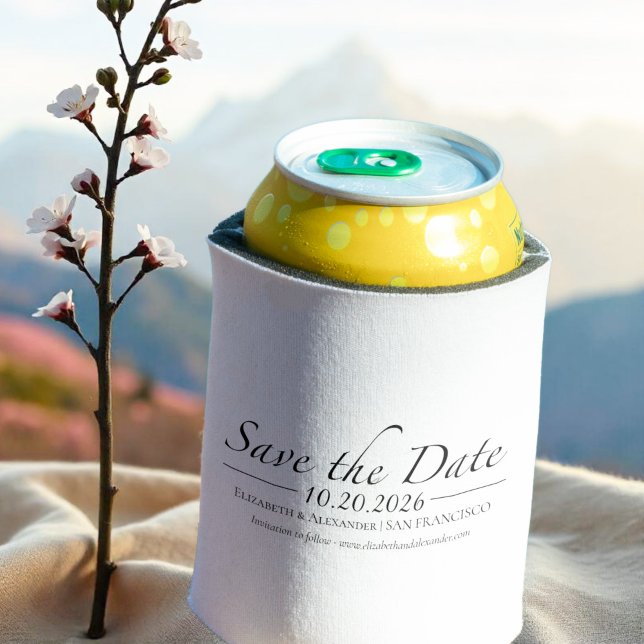 Rafraîchisseur Pour Canette Photo de calligraphie noir et blanc Enregistrer la (Créateur téléchargé)