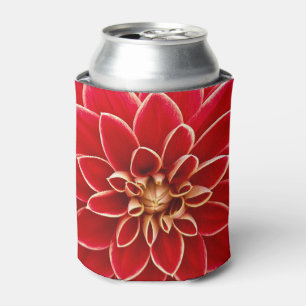 Rafraîchisseur Pour Canette Photo de gros plan de fleur de dahlia rouge vif