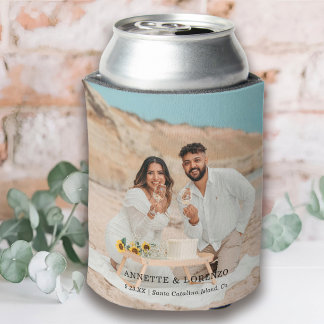 Rafraîchisseur Pour Canette Photo de mariage personnalisé | Noms des mariés &