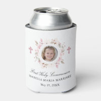 Photo personnalisée Première communion rose floral