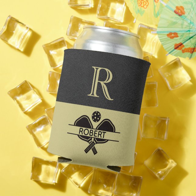 Rafraîchisseur Pour Canette Pickball Guy Personnalisé Monogramme Nom initial (Été in situ)