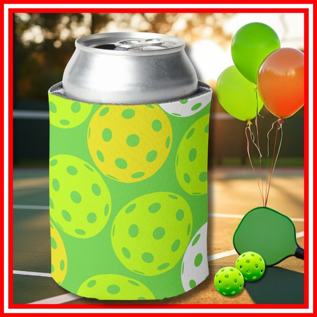 Rafraîchisseur Pour Canette Pickleball Anniversaire Soirée Sport Vert (Pickleball Birthday Party Cute Green Sports Can Cooler)