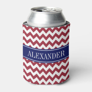 Rafraîchisseur Pour Canette Piment Blanc Chevron Navy Monogramme