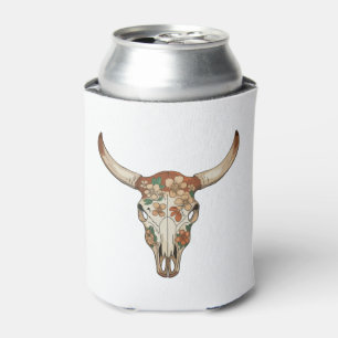 Rafraîchisseur Pour Canette Pinceau Floral Crâne de Vache Occidental Fleur Cow