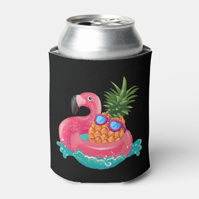 Rafraîchisseur Pour Canette Pineapple Flamingo Cute Funny Tropical Fruit (Can devant)