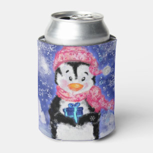 Rafraîchisseur Pour Canette Pingouin bébé Noël Pouvant refroidir avec cadeau