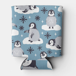 Rafraîchisseur Pour Canette Pingouins Snowflakes hiver Motif sans couture