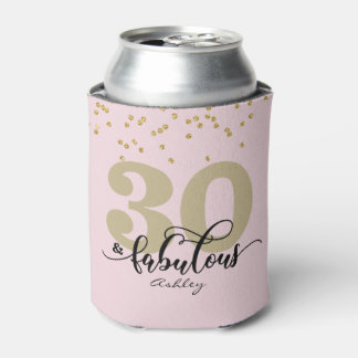 Rafraîchisseur Pour Canette Pink 30 et Fabulous Anniversday Can Cooler