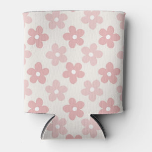 Rafraîchisseur Pour Canette Pink Cream Daisy Flowers Retro Pattern