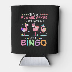 Rafraîchisseur Pour Canette Pink Flamingo Bingo Funny Venin Art