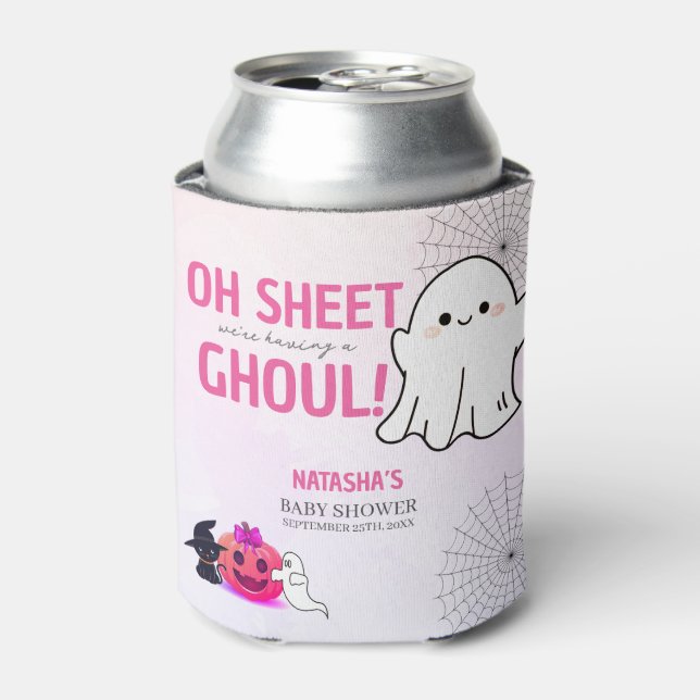 Rafraîchisseur Pour Canette Pink Ghoul Halloween Baby shower fille (Can devant)