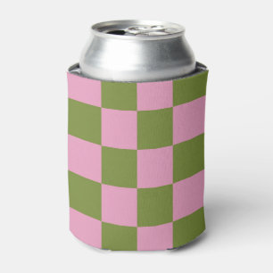 Rafraîchisseur Pour Canette Pink Green Checkerboard Colorful Retro Checks