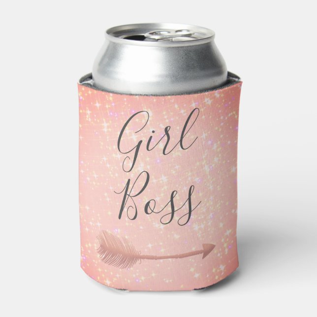 Rafraîchisseur Pour Canette "Pink Shimmery Girl Boss (Can devant)