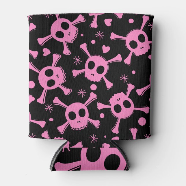 Rafraîchisseur Pour Canette Pirate Skull : Girlish Hearts Motif (Devant)