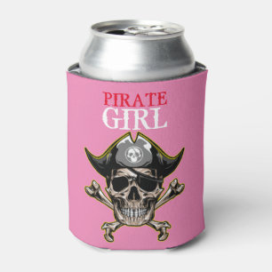 RAFRAÎCHISSEUR  POUR CANETTE PIRATE SKULL ROSE PEUT COOLER