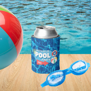 Rafraîchisseur Pour Canette Piscine d'été Fête Tropicale Anniversaire Bleu