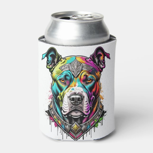 Rafraîchisseur Pour Canette pitbull coloré  (Can devant)
