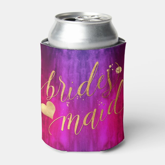 Rafraîchisseur Pour Canette PixDezines Bridesmaid, Magenta+Purple Ombre H2O (Can devant)