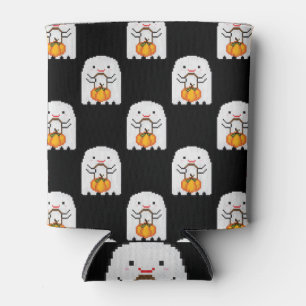 Rafraîchisseur Pour Canette Pixel art fantôme : Halloween motif