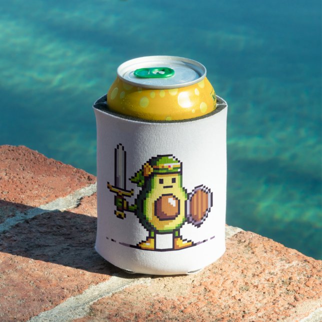 Rafraîchisseur Pour Canette Pixel Avocado Warrior - 8 bits de personnage de je (Piscine in situ)