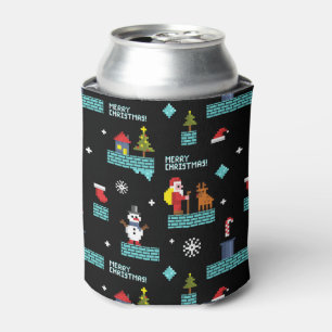 Rafraîchisseur Pour Canette Pixellit Joyeux Motif de Noël - Design rétro