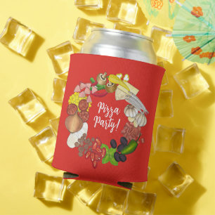 Rafraîchisseur Pour Canette Pizza Party Topings Italien Food Pizzeria Pie
