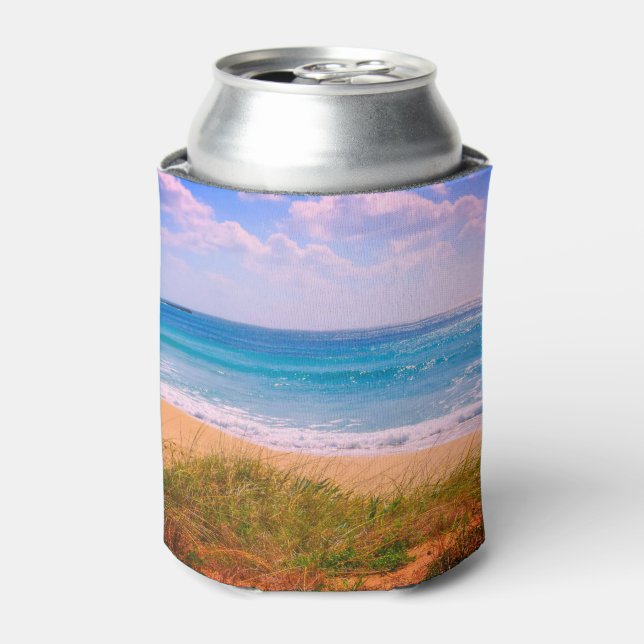 Rafraîchisseur Pour Canette Plage avec Mer Bleue Turquoise (Can devant)