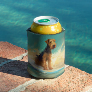 Rafraîchisseur Pour Canette Plage d'Airedale Surfing Painting