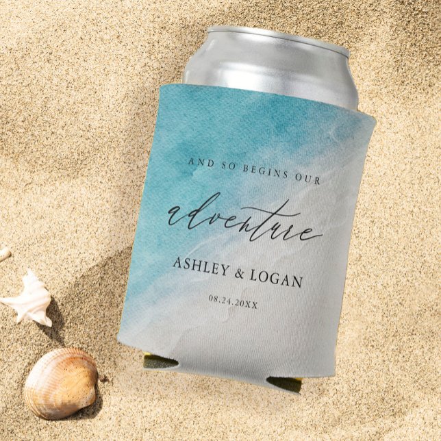 Rafraîchisseur Pour Canette Plage d'été Les faveurs de mariage (Créateur téléchargé)