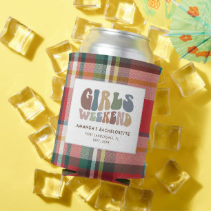Rafraîchisseur Pour Canette Plaid Bachelorette Filles Week-end les années 70 R