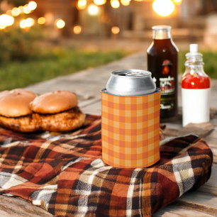 Rafraîchisseur Pour Canette Plaid de buffle orange