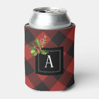 Rafraîchisseur Pour Canette Plaid de buffle rouge et noir